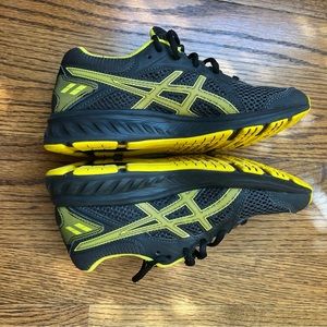 ASICS Jolt 2 GS Running Sneaker Shoes Youth Kids Size 4 Graphite Gray/Yellow